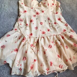Floral Cream Mini Dress